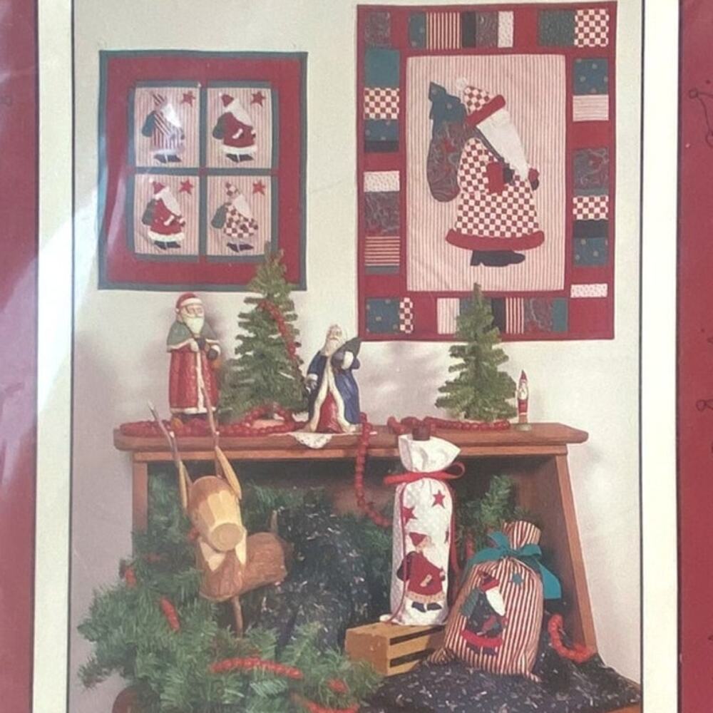 Mumms The Word Santas Season Pattern 18x23 Gift Wine Bag Holiday Home Decor